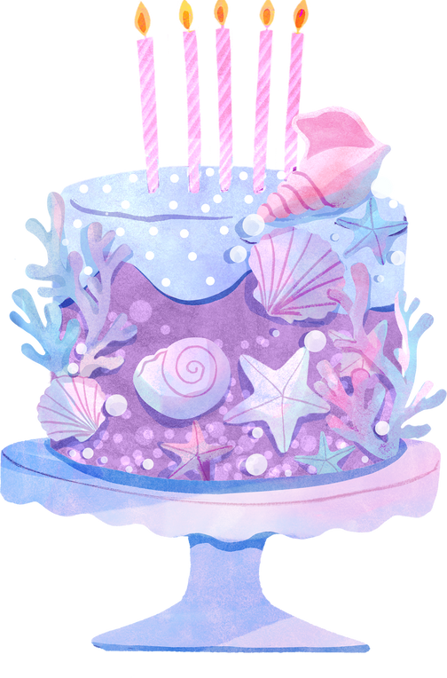 Watercolor Mermaid Birthday Cake