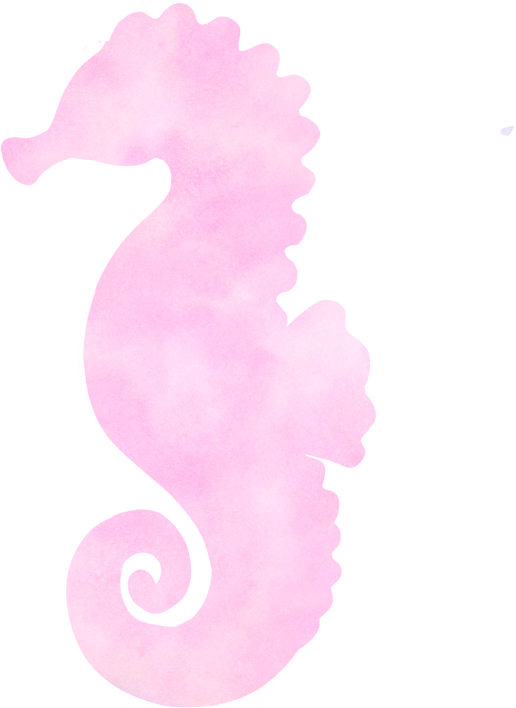 Watercolor Seahorse Silhouette